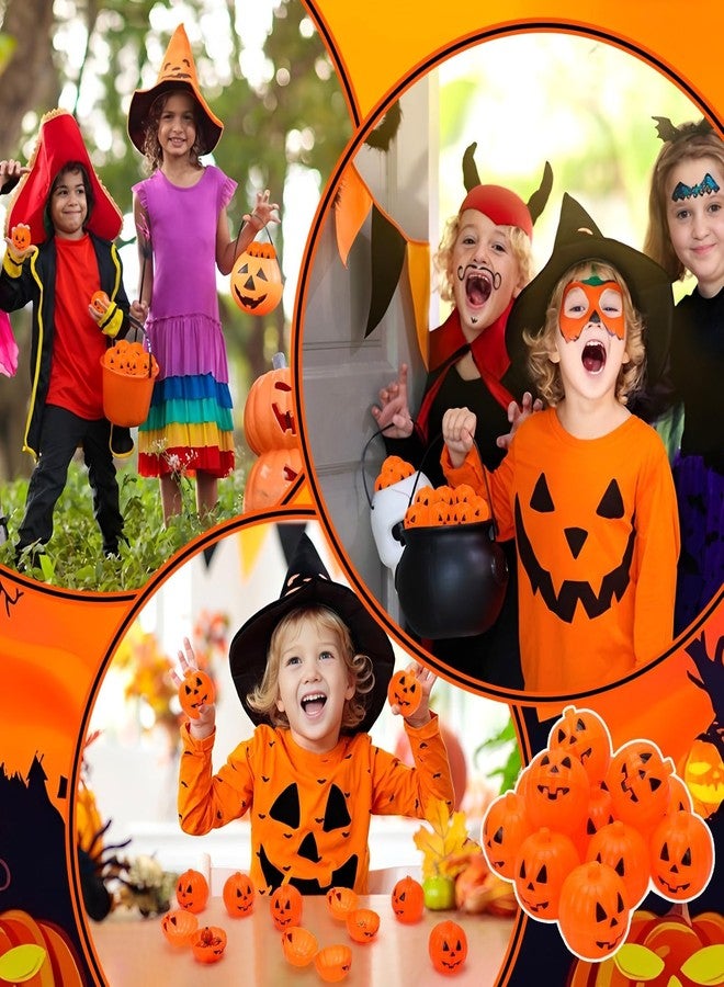 BOARDFEB 12 Pcs Halloween Mini Pumpkin Containers, Plastic Pumpkin Treat Storage Box Trick or Treat Candy Boxes for Party Favor Pumpkin Hunt Supplies - Image 4