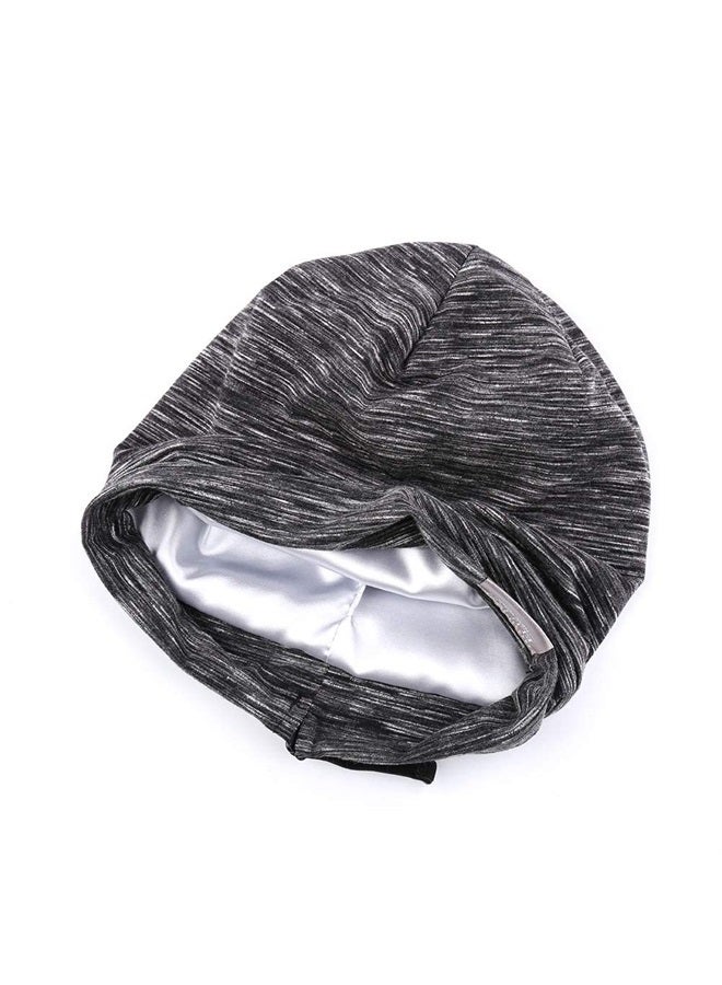 ELIHAIR Kids Beanie Sleep Hats Bonnet for Night Sleeping Cap Silky Lined Satin Bonnet with Adjustable Elastic Band for Teens Toddler Child Natural Curly Frizzy Hair Cover(Grey Pale) - Image 3