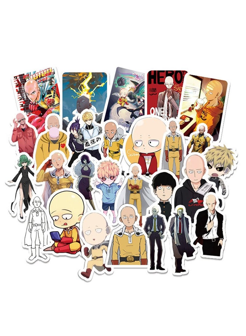 general 50-Piece One Punch Man Cute Vinyl Waterproof Sticker