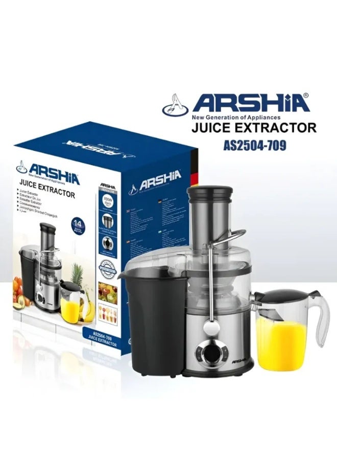 Arshia Juicer 700W, Stainless Steel, Fruit & Veg - AS2504-709 - Image 1