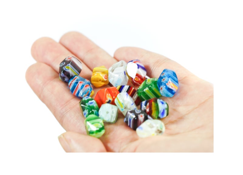ALL in ONE Millefiori Lampwork Glass Beads for Jewelry Making DIY (14x9mm Irregular Oval) - Image 3