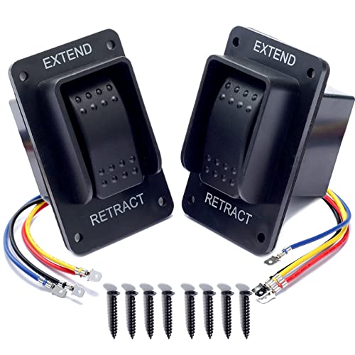 Dusledel 387874 Power Stabilizer Switch with Harness Replacement for Lippert Trailer Components 12V Extend Retract for RV Stabilizer Jacks IP66 Black - Image 1