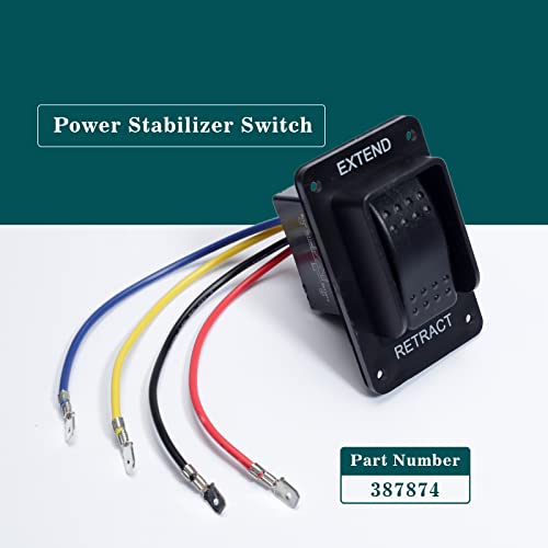 Dusledel 387874 Power Stabilizer Switch with Harness Replacement for Lippert Trailer Components 12V Extend Retract for RV Stabilizer Jacks IP66 Black - Image 2