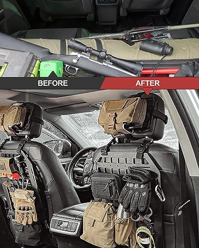 OEMASSIVE Rigid Molle Panels for Vehicles + Molle Headrest Panel Universal Tactical Molle Seat Back Panel Organizer Modular Storage & Display for Tactical Gears Accessories - Image 5