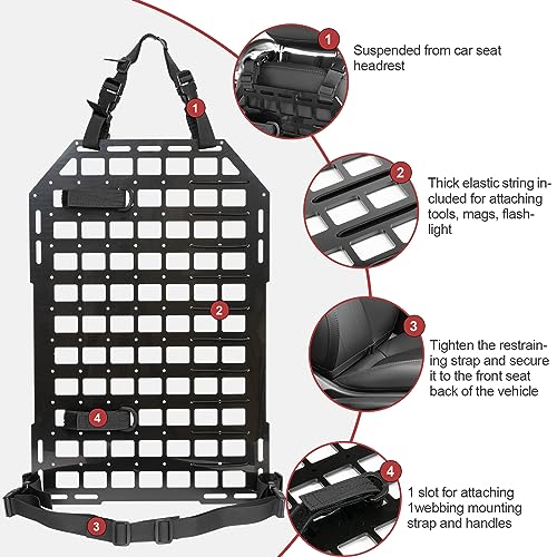 OEMASSIVE Rigid Molle Panels for Vehicles + Molle Headrest Panel Universal Tactical Molle Seat Back Panel Organizer Modular Storage & Display for Tactical Gears Accessories - Image 2