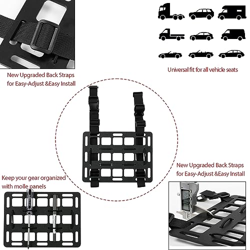 OEMASSIVE Rigid Molle Panels for Vehicles + Molle Headrest Panel Universal Tactical Molle Seat Back Panel Organizer Modular Storage & Display for Tactical Gears Accessories - Image 3