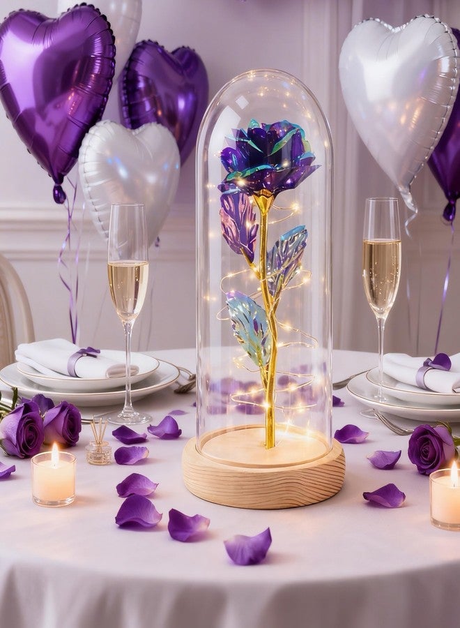 HipTree Birthday Gifts Decorations for Women,Mothers Day Rose Gifts for Mom,Purple Rose Flowers for Mom from Daughter or Son,Gift for Sister,Her,Grandma,Wife Christmas and Valentines Day Gifts - Image 1