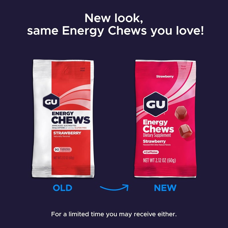 GU Energy Chews Variety Pack Energy Gummies with Electrolytes Vegan GlutenFree Kosher CaffeineCaffeineFree and DairyFree OnTheGo Energy for Any Workout 12 Bags 24 Servings Total - Image 2