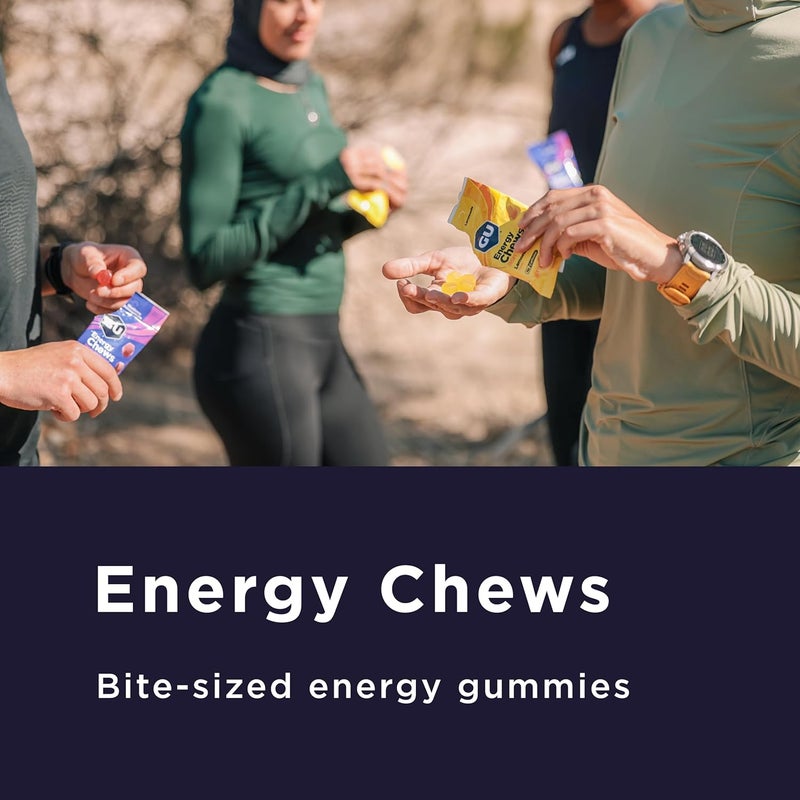 GU Energy Chews Variety Pack Energy Gummies with Electrolytes Vegan GlutenFree Kosher CaffeineCaffeineFree and DairyFree OnTheGo Energy for Any Workout 12 Bags 24 Servings Total - Image 3