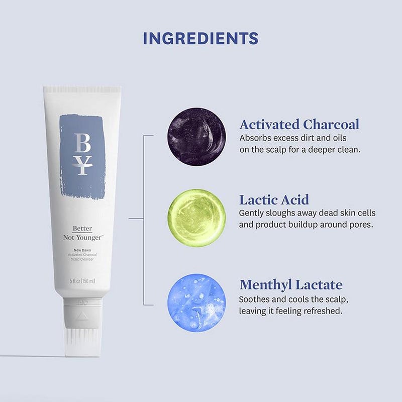 Better Not Younger New Dawn Activated Charcoal Scalp Cleanser, 5 Fl Oz - Image 4