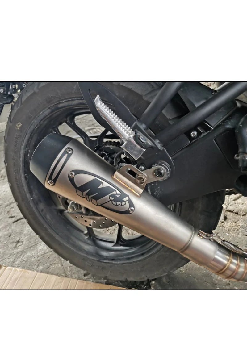 Generic M4 Motorcycle Stainless Steel Sports Exhaust Muffler Kit B11 Blue 875672  - Image 4