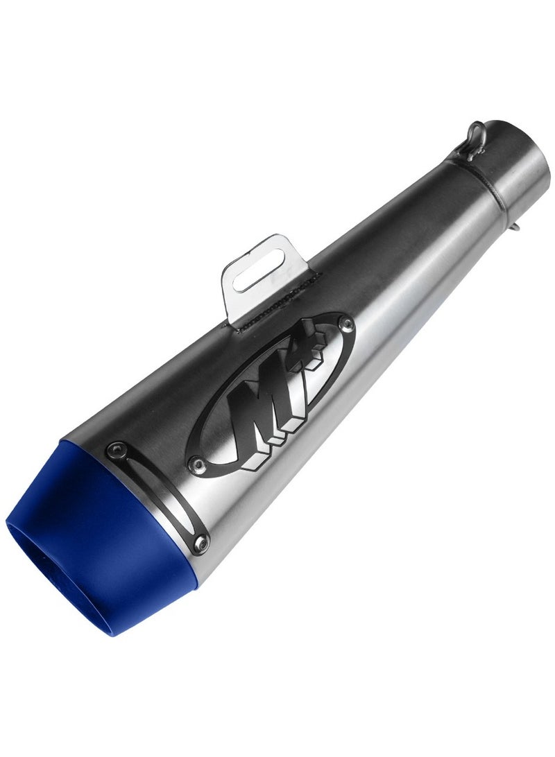 Generic M4 Motorcycle Stainless Steel Sports Exhaust Muffler Kit B11 Blue 875672  - Image 1