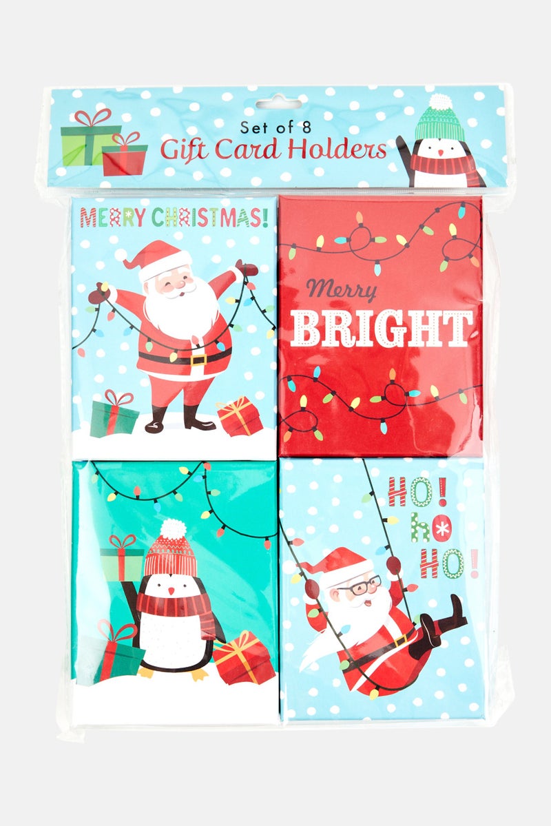 VOTUM Festive Set 8 Gift  Card Holders, Blue - Image 1