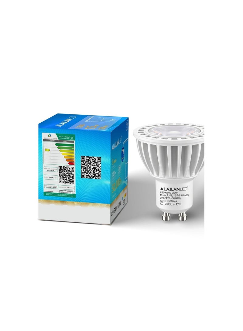 ALAJLAN LED GU10 LED Bulb, 1.5W, 2300K Warm Light, CRI 95, 50,000-Hour Lifespan, Dimmable, 5-Year Warranty. - Image 5
