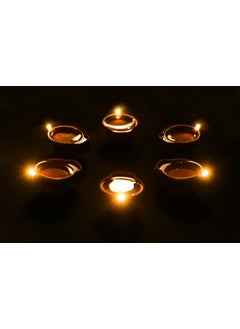 TED TECH Set of 6 Water Sensor Led Diyas Candle with Water Sensing Technology EDiya Warm Orange Ambient Lights Battery Operated Led Candles for Home Decor Festivals Decoration 