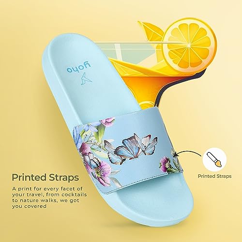 YOHO Tropica Printed Comfortable Women Slides | Stylish & Waterproof | Soft Inner Lining On Strap - Image 3