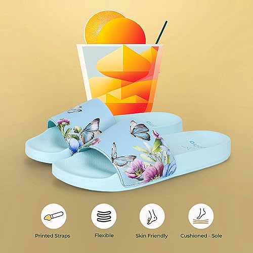 YOHO Tropica Printed Comfortable Women Slides | Stylish & Waterproof | Soft Inner Lining On Strap - Image 2