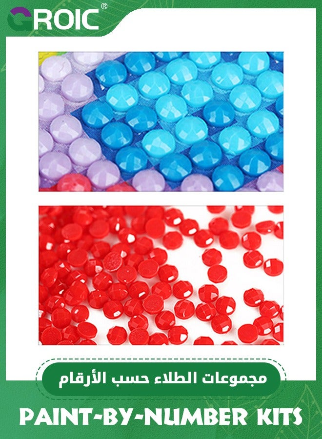 GROIC مجموعات ملصقات الرسم الماسي اللطيفة للأطفال، مجموعة فنون الحرف الماسية، مجموعات ملصقات الرسم الماسي DIY، ملصقات فنية للأميرة الكرتونية اللطيفة لصنع الخرز للأطفال - Image 5