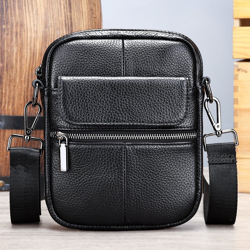 Marent Genuine Leather Men'S Shoulder Crossbody Bag High-Grade Sense Top Layer Cowhide Mobile Phone Bag Men'S Shoulder Bag Men'S Bag Trendy - Image 1