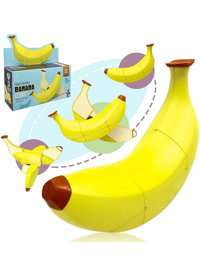 Toyshine Toyshine Banana Shaped Magic Speed Cube 3x3 Stress Relief Toys for Adults & Children Educational Creative Puzzle Toys Gifts for Kids Boys Girls Age 3 +  - Image 1