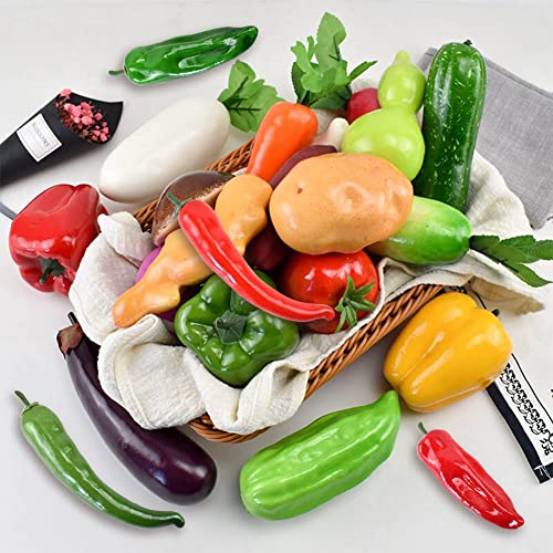VIOKKO 10Pcs Artificial Bell Peppers Fake Chili Pepper Lifelike Simulation Vegetable Colorful Red Green Yellow Bell Peppers for Home Kitchen Decoration Props - Image 4