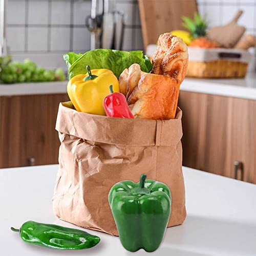 VIOKKO 10Pcs Artificial Bell Peppers Fake Chili Pepper Lifelike Simulation Vegetable Colorful Red Green Yellow Bell Peppers for Home Kitchen Decoration Props - Image 5