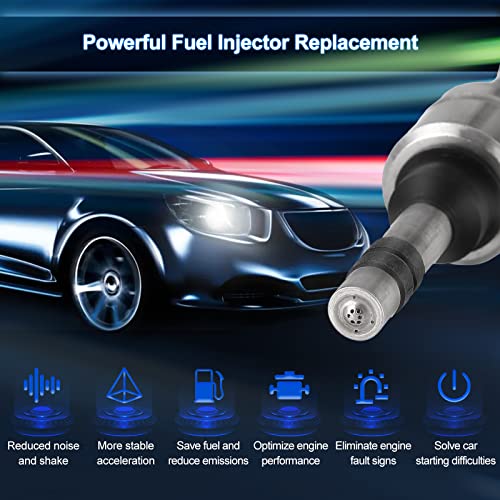 FIREMOTOO Fuel Injectors Set of 4 Compatible with GMC Terrain 2011-2017 Chevrolet Equinox 2011-2017 Buick Verano 2012-2017 Buick Lacrosse 2011-2016 Buick Regal 2011-2017 Replace 12633784 6 Holes - Image 5