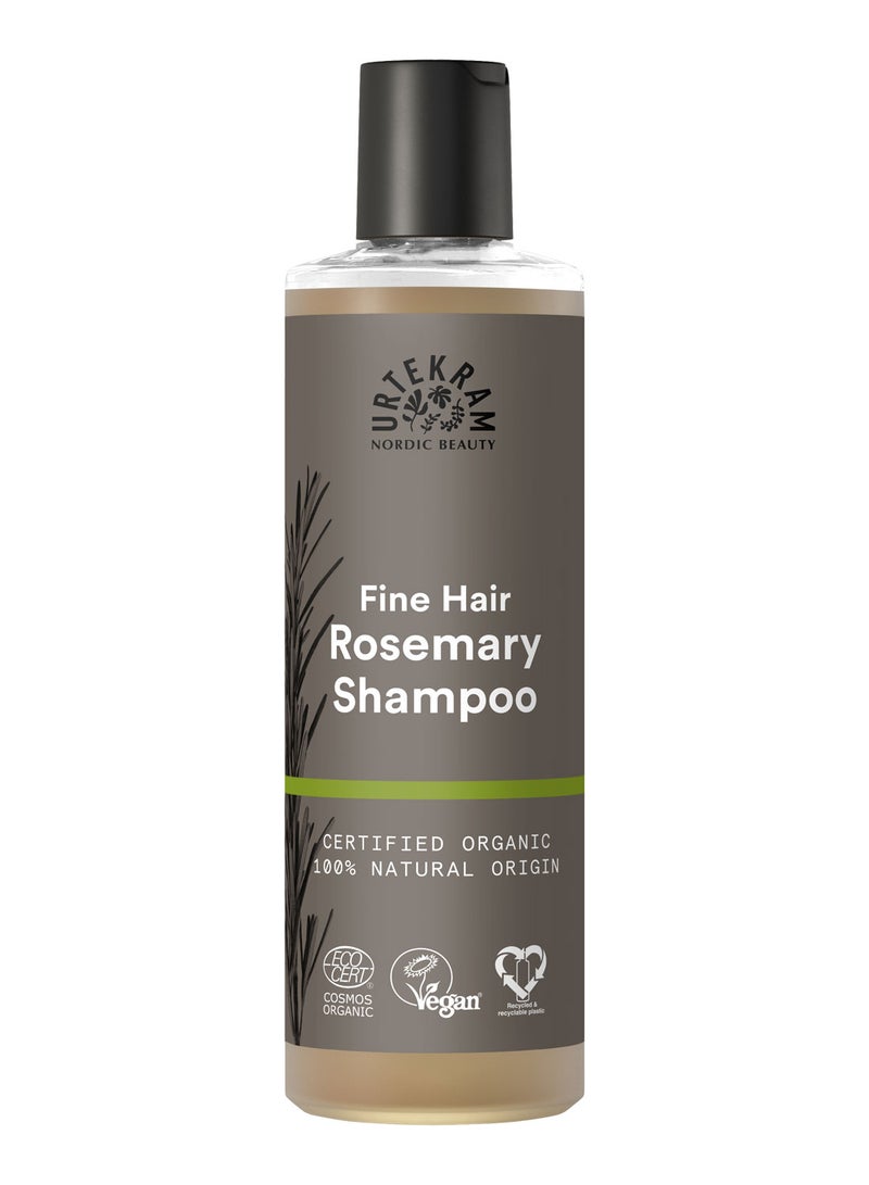 Urtekram Organic Rosemary Shampoo for Fine Hair, 250 ml - 100% Organic and Vegan - Silicone and Paraben-Free