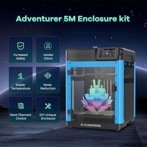 FLASHFORGE Adventurer 5M 3D Printer Enclosure kit, DIY Design, Reduce Noise, Increase Safety and Odor Isolation, Supports Printing High Temperature Filaments, Like ASA and PC - Image 2