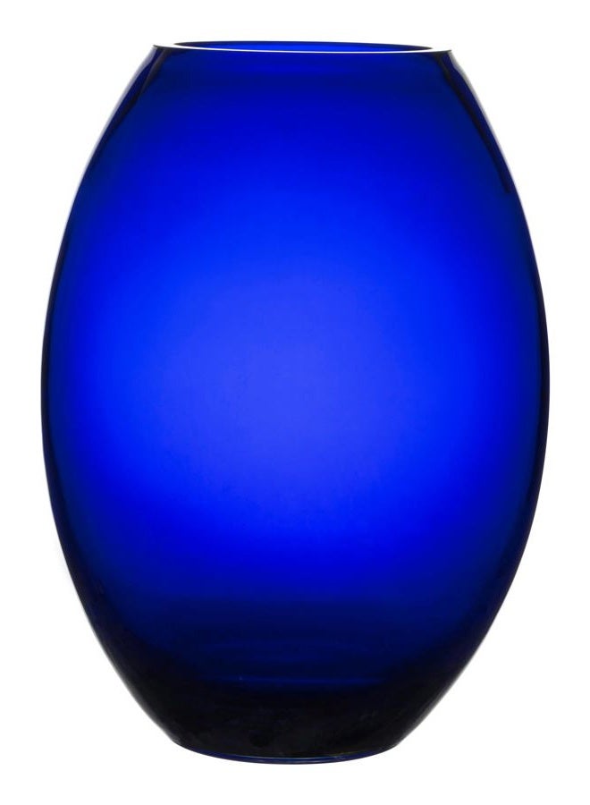 Barski Glass - Handmade - 12" H - (12 inches High) - Barrel Vase - Cobalt Blue - Made in Europe - Image 1