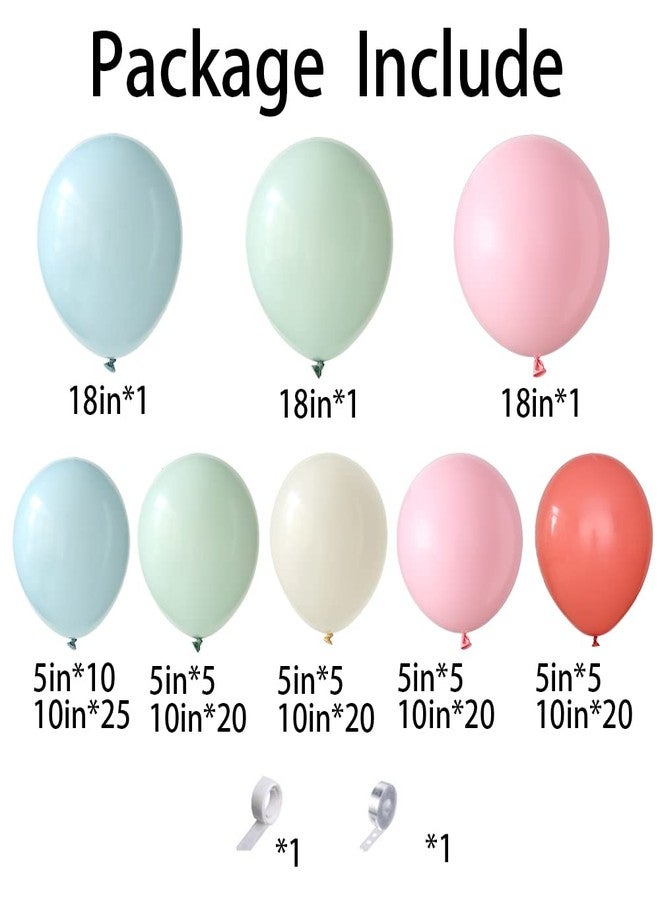 UAEYW 140PCS Dusty Green Pink Balloon Garland Arch Kit Retro Pink Mist Green Blue Haze Ivory Cream White Pastel Pink Balloons for Boho Baby Bridal Shower Wedding Birthday Party Decorations - Image 2