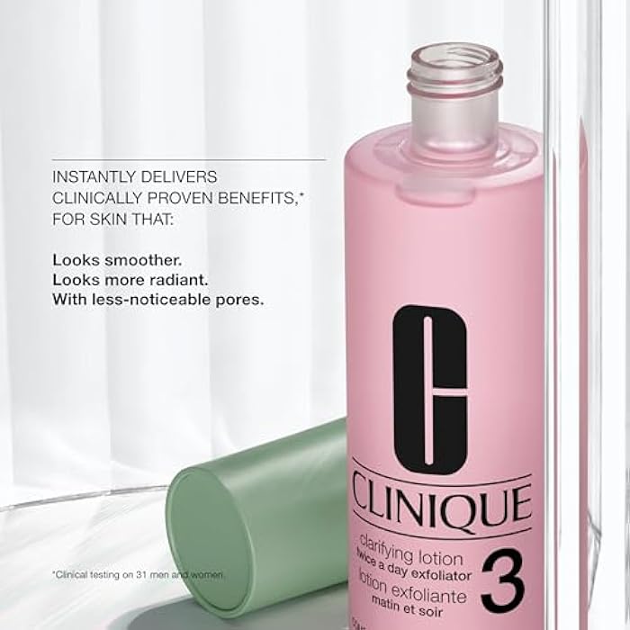 Clinique 3-Step Clarifying Lotion Face Exfoliator 3 | Toner With Witch Hazel + Salicylic Acid | For Combination Oily Skin Types - Image 3