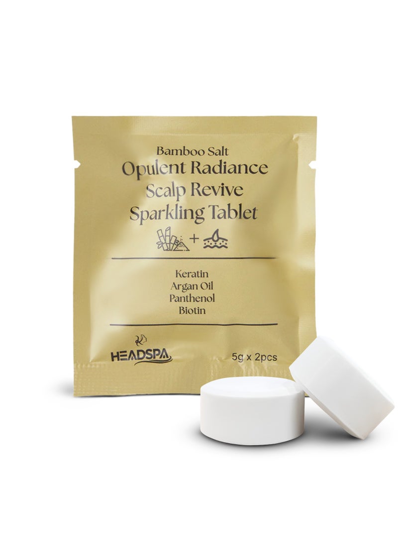 K-HEADSPA Bamboo Salt Opulent Radiance for Scalp Revive Enhanced Scalp Health, Vitality, and Nourishment with Natural Detoxifying and Soothing Properties Sparkling Tablets, 2 Count  - Image 1