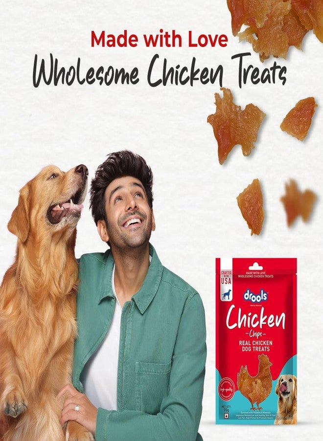 Drools Puppy & Adult Chips, Dog Treats 70g | Real Chicken Flavour | Rich in Protein | No Artificial Preservatives | Best for Training & Bonding - Image 2