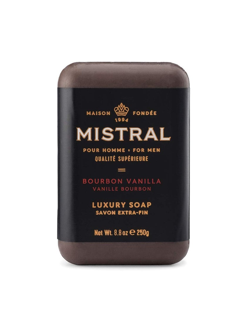 mistral Mistral Bar Soap Organic, Bourbon Vanilla, Large, Natural Exfoliation  - Image 1