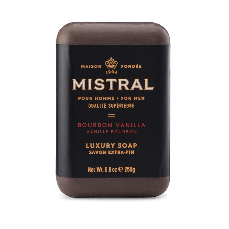 mistral Mistral Bar Soap Organic, Bourbon Vanilla, Large, Natural Exfoliation - Image 1