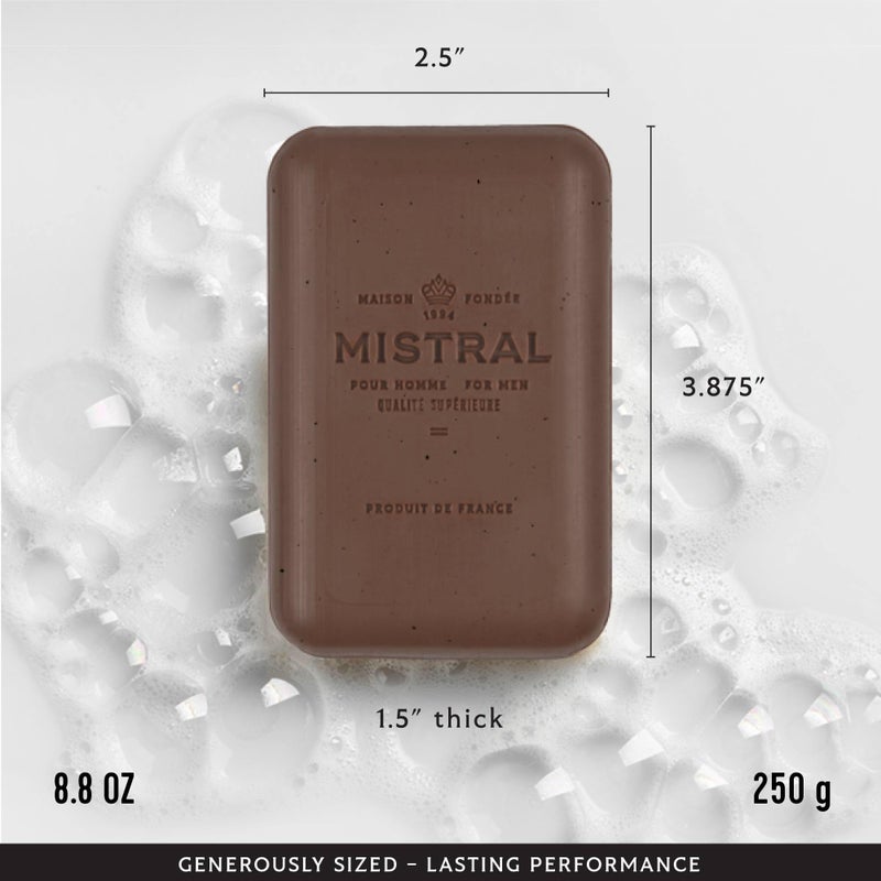 Mistral Bourbon Vanilla Luxury Bar Soap for Men | Menâ€™s Natural Soap Bar | Paraben, Phthalates Free | Moisturizing & Triple-Milled Natural Soap for Men - Made in France | Large, 8.8 oz - Image 3