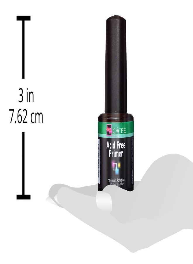 Cacee Nail Primer For Acrylic Nails, Acid Free No Burn 0.5 oz, Low Odor, Polish for UV/LED, Use On Natural Nails Before Color Gel Polish & Acrylics, Protect & Strengthen - Image 5