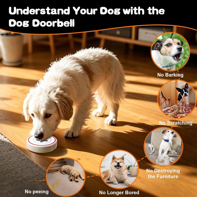 ChunHee Smart Dog Door Bell Wireless Puppy DoorBell for Potty Training, Dog Bells to go Outside, Bells for Dogs to Ring to go Potty, 2 Dog Buttons [New 2025] - Image 5