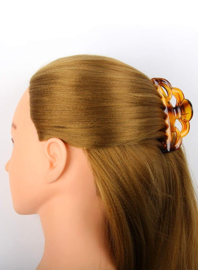 ACCGLORY Tortoise Shell Brown Large Plastic Hair Clips Strong Holding Powerful Amber Resin Hair Claws for Women Thick Hair (Arc-Brownish Red) - Image 5