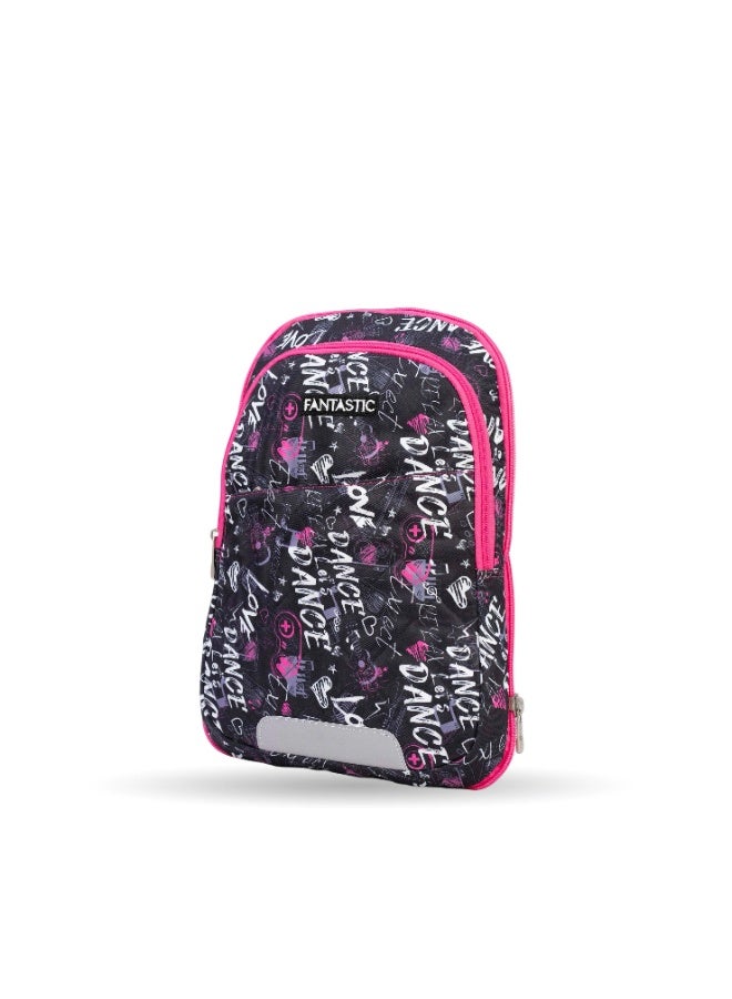Fantastic Fantastic School Backpack, 2-Piece Set, Fashion Design, Black and Pink, 18" ODS2 - Image 2