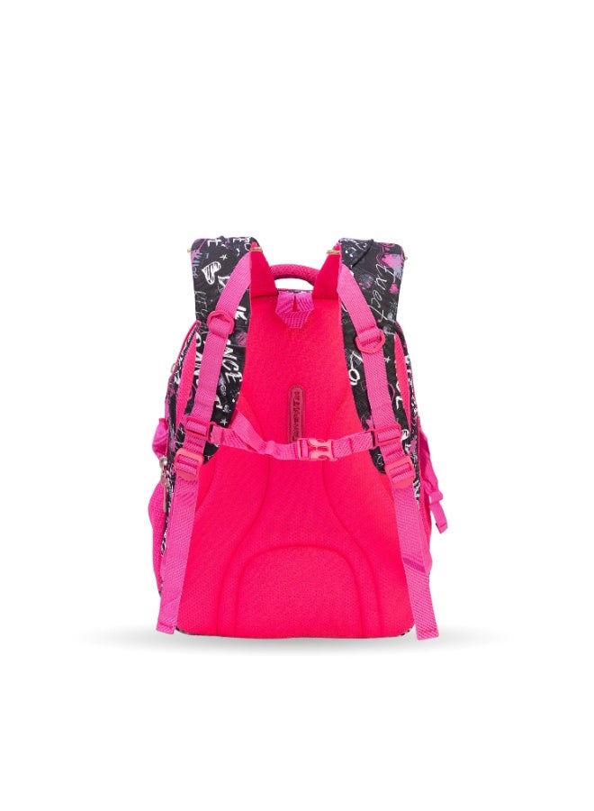 Fantastic Fantastic School Backpack, 2-Piece Set, Fashion Design, Black and Pink, 18" ODS2 - Image 3