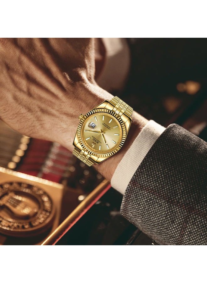 BUREI Men's Classic Luxury Watch Stainless Steel Waterproof Machine Watch Fashion Double Watch Date Sapphire Crystal - Image 4
