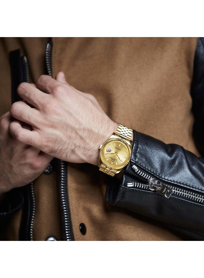 BUREI Men's Classic Luxury Watch Stainless Steel Waterproof Machine Watch Fashion Double Watch Date Sapphire Crystal - Image 5