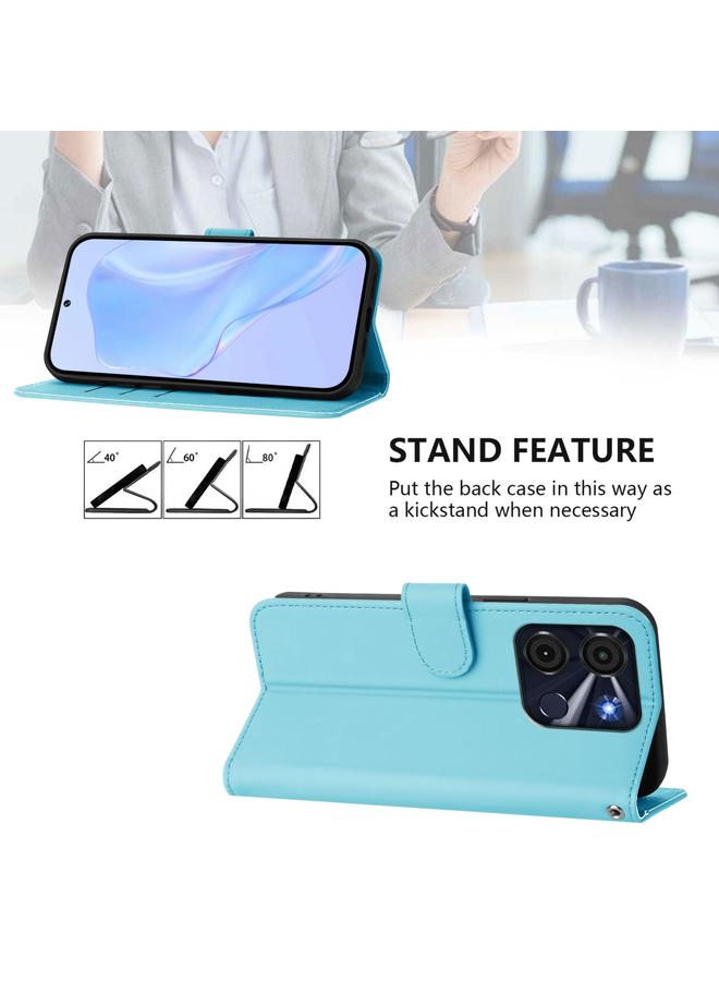 S-TOP Case For itel A60 / A60s Skin Feel Solid Color Leather Phone Case with Lanyard - Image 3