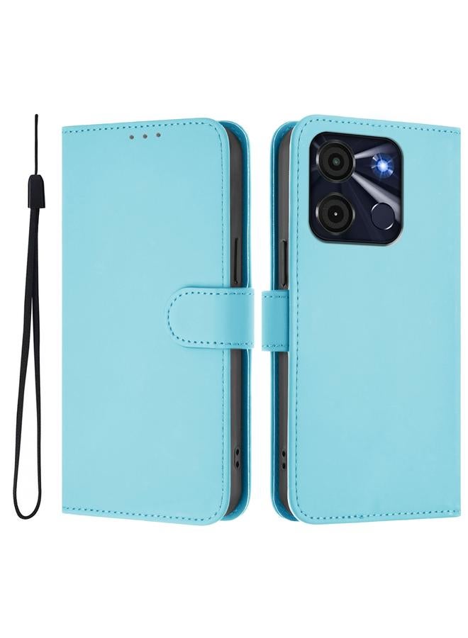 S-TOP Case For itel A60 / A60s Skin Feel Solid Color Leather Phone Case with Lanyard - Image 2