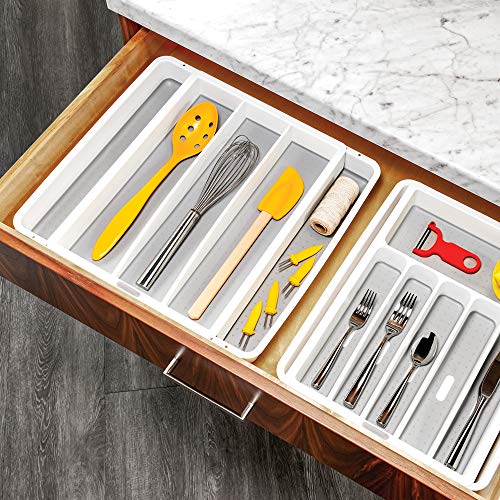 madesmart Expandable Utensil Tray-White | Classic Collection | 5-Compartments | Kitchen Organizer | Soft-Grip Lining and Non-Slip Rubber Feet | Easy to Clean | BPA-Free - Image 3