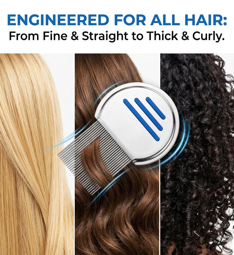 INSIME Steel Lice & nits removal comb for women hair | Anti lice treatment Nit comb for lice eggs removal lice comb for Kids, Women & Men | Head lice comb eggs remover | Lies hair comb Nits & Lice remover products (Pack of 1) - Image 4