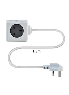 Allocacoc PowerCube Extended 4 Sockets 15m Cable 2USB Ports Grey  - Image 1