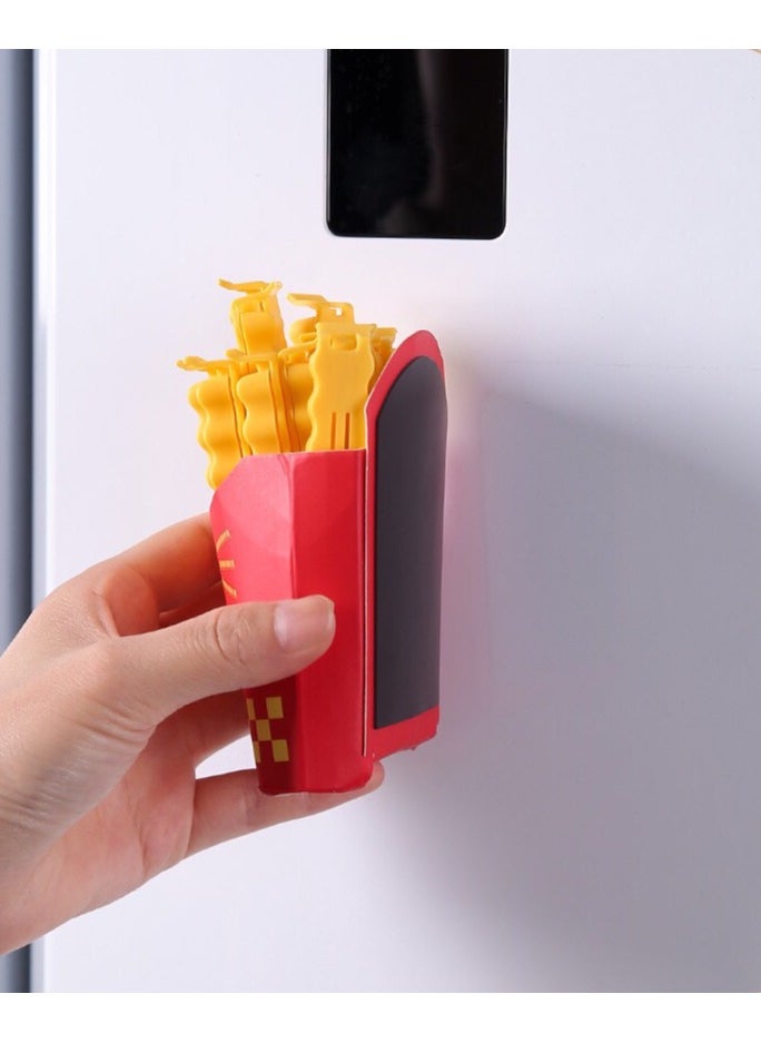 JoyousSto 12 Pcs French Fries Shaped Fun Bag Clips, Bag Clips for Food Storage, Plastic Heavy Duty Air Tight Seal Grip, Seal Opened Food Packages, Kitchen Accessories, Tightly Seals Chip  - Image 4